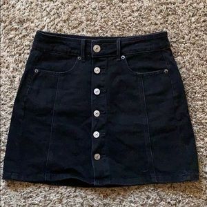 Button-up Denim mini skirt